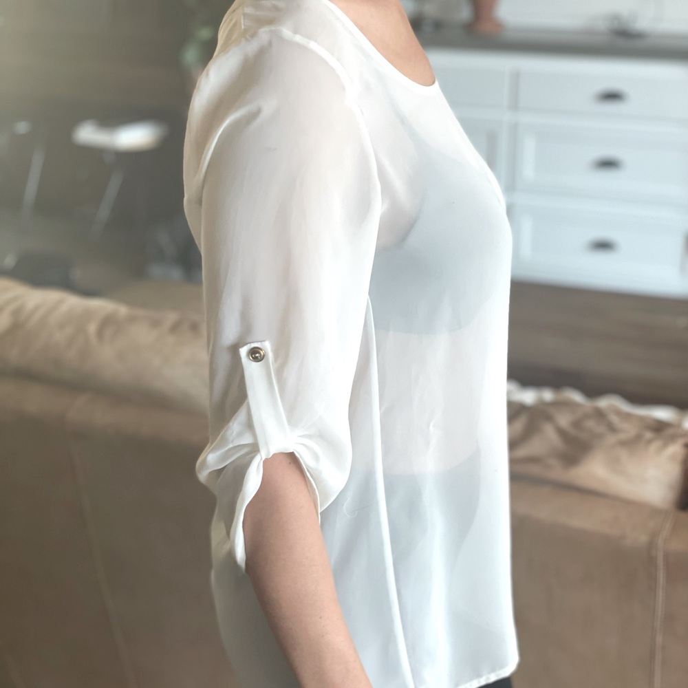 Sheer long sleeve blouse